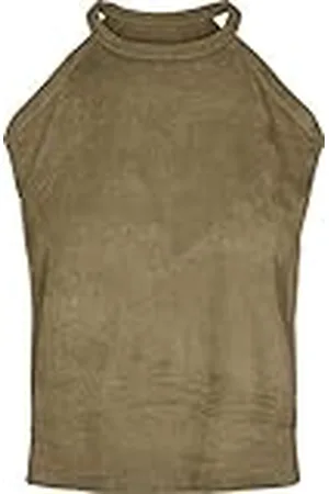 Urban classics Dames Top Peached Rib Neckholder Top Sport Top, , XL