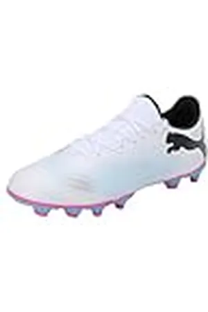 PUMA Future 7 Play Fg/Ag voetbalschoen voor heren, Wit Zwart Poison Roze, 45 EU