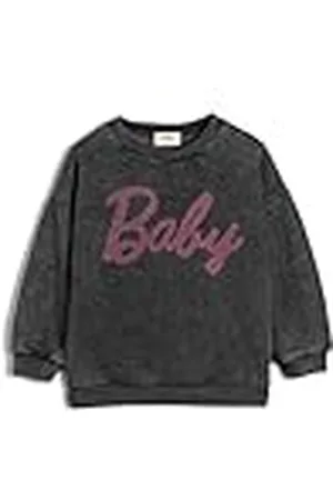 Koton Sweatshirt met lange mouwen voor meisjes, met ronde hals, bedrukt detail, zachte binnenkant, , 6-7 jaar