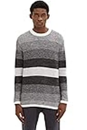 TOM TAILOR Uomini Gebreide trui met strepen 1033773, , S