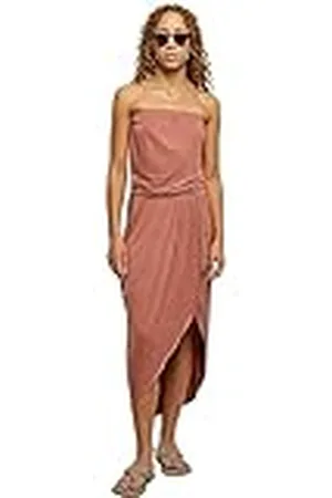 Urban classics Damesjurk van viscose, zomerse bandeau-jurk voor vrouwen met luchtige stof, zonder bandjes, maten XS tot 5XL, , 4XL