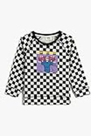 Koton Boys Checkerboard Patterned Long Sleeve T-shirt Crew Neck, , 11-12 Jaar
