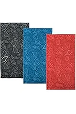 Oxford Comfortabele helmverwarmer. Paisley. 3-pack. Hoofd- en nekslijtage fietssjaal basislaag, rood zwart blauw, één maat, , one size