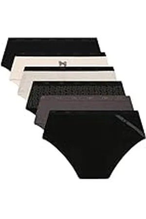 Dim Damesboxershorts, katoen, stretch, kleurrijk, 6 stuks, Set zwart logo/set zwarte strik, M