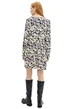 TOM TAILOR TOM TAILOR-denim denim damesjurk met volant & V-hals