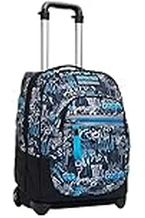 7 for all Mankind Zeven handgeschreven trolley, turkoois, 2-in-1 met schouderriemen Gebruik rugzak met cross-oversysteem, school en reizen