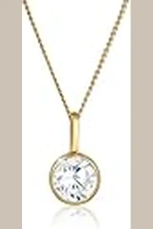 Elli Premium Damen-Kette mit Anhänger 585 Gelbgold Zirkonia Rundschliff 45 cm-0108680916_45-45cm lengte, Gelbgold