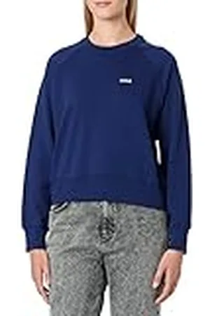 JACK & JONES JACK&JONES JXCAITLYN LS oversized TIME Sweat NOOS sweatshirt, medieval blauw/detail: EMB Moonbeam, XS, , XS