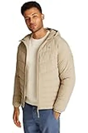Tommy Hilfiger Heren MIX QUILT HOODED JAS MW0MW37641 Andere Jassen, Kaki, XXL, , XXL