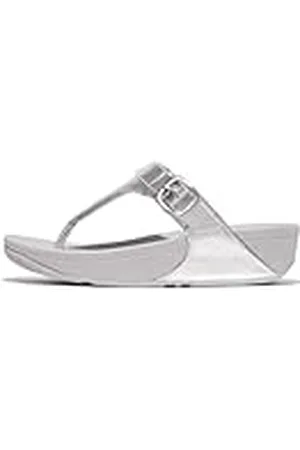 FitFlop Lulu verstelbare metallic lederen teenslippers voor dames, , 39 EU