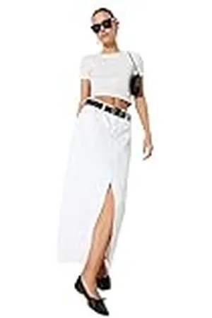 Trendyol Verzorging A-lijn denim rok voor dames, , 38
