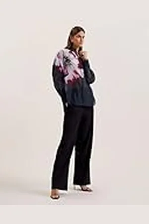 Ted Baker WMB-ORRIN-bedrukt oversized overhemd met knoopsluiting , , 40