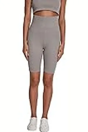 Urban classics Dames dames fietsbroek high waist cycle yoga shorts, grijs (groen/grijs), S
