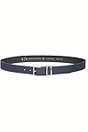 Armani Exchange Heren monocolor, zilveren gesp, Debossed Logo Riem, , 90