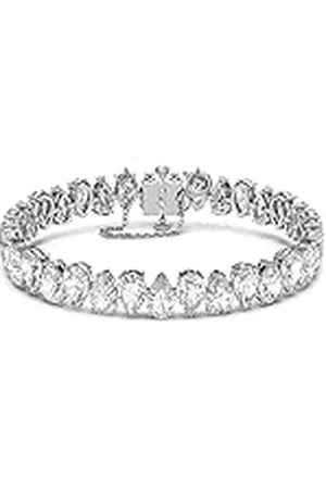 Swarovski Millenia armband, Pear-slijpvorm, Wit, Rodium toplaag