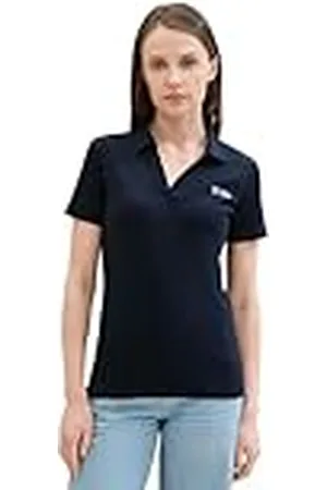 TOM TAILOR Basic poloshirt voor dames met logo, , XXS