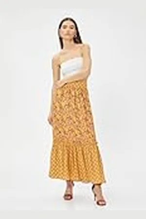 Koton Maxirok voor dames, met etnisch patroon, elastische taille, , 44