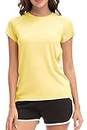 MEETWEE Surf shirt voor dames, Rash Guard UV-shirts, zwemmen, tankini, UPF 50+, korte mouwen, badshirt, badmode shirt, , S