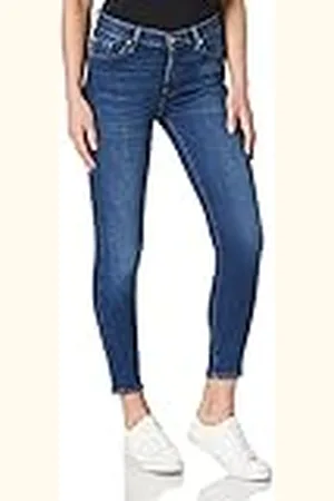 7 for all Mankind Dames Hw Skinny Crop Mid Blue Jeans, , 23