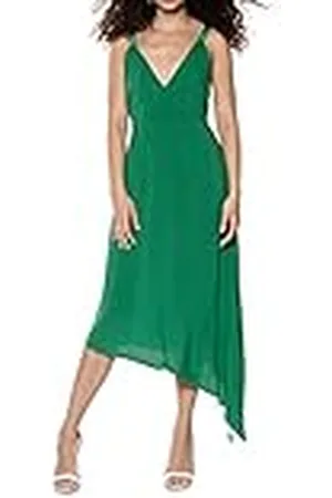 Ivyrevel Dames asymmetrische D-ring jurk partij, Groen (Verdant Groen 344), 30 NL (Fabrikant maat 32)