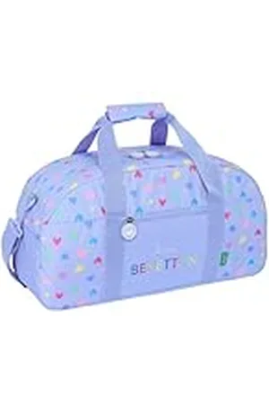 Safta BENETTON paarse sporttas, rugzak, ideaal voor kinderen van verschillende leeftijden, comfortabel en veelzijdig, kwaliteit en duurzaamheid, 50 x 26 x 20 cm, , M, Casual
