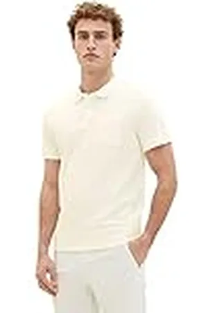 TOM TAILOR Heren 1036347 Poloshirt, 10332-Off White, L, , L
