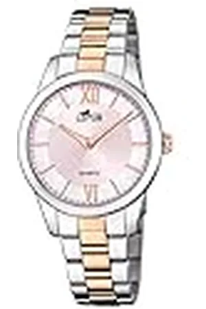 Lotus Dameshorloge van roestvrij staal in de kleur zilver-roségoud 34 mm, waterdichtheid: 5bar, 18891/1