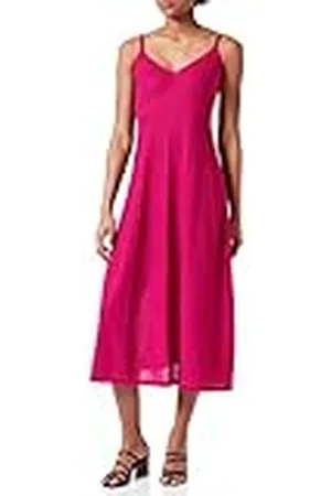 Morgan RMALI Midi-pulloverjurk voor dames, met smalle bandjes, donkerroze, TL, , L