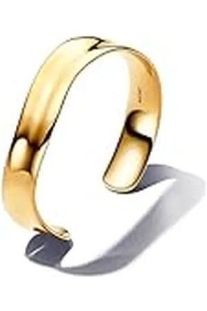 PANDORA Essence Organisch Geformter Breiter Offener Armreif aus Sterling Silber mit vergoldeter Metalllegierung, Größe: 19cm, 563302C00-3