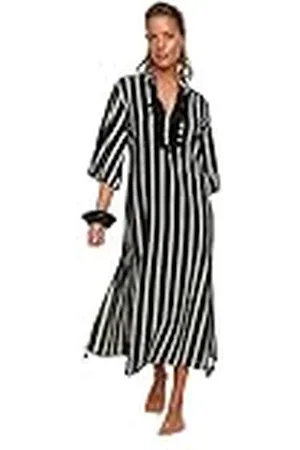 Trendyol Dames Beachwear Relaxed Standaard Shirt kraag Geweven Kimono & Caftan, , XL
