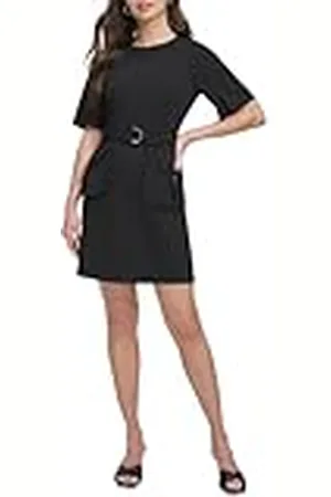 DKNY Utility Damesjurk met korte mouwen, met ringband, , maat 48, , 48