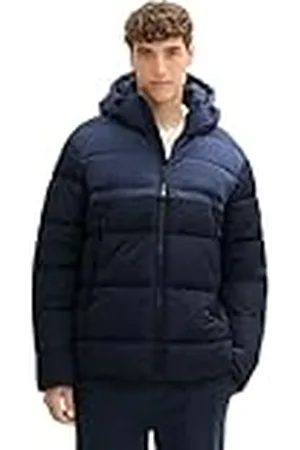 TOM TAILOR Puffer winterjas voor heren met afneembare capuchon, , XXL