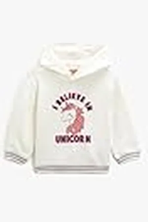 Koton Babygirls Unicorn Printed Hooded Brushed Interior Sweatshirt met lange mouwen, , 9-12 Monate