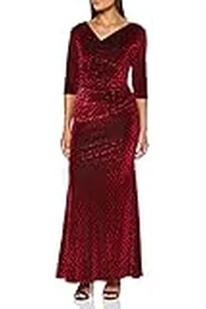 Gina Bacconi Fluwelen wikkeljurk voor dames, maxi-jurk, cocktailjurk, , 38 NL