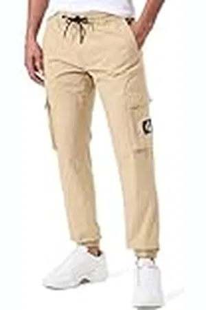 Calvin Klein Jeans Skinny Washed Cargo Broek voor heren, elastisch, Beige, XXS