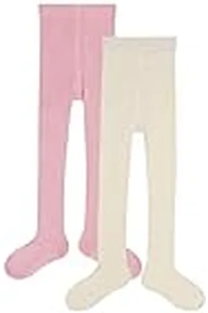 Camano Unisex Kinderen Online Children Organic Cotton ca-Soft Tights 2-pack sokken, Silver Rose + Offwhite, 122/128