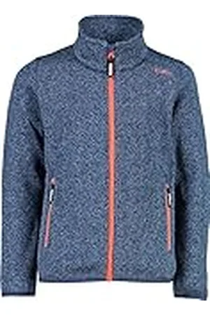CMP Knit Tech Melange Fleecejack, Girl, Blue-Red Kiss, 98