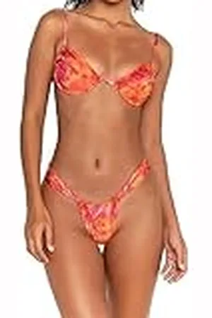 FAE House - Luna Bikini Top - Bloom - Luxe Dames Zwemmode - Gebloemd Rood - 100% Duurzame stof - Koude handwas - Maat XL