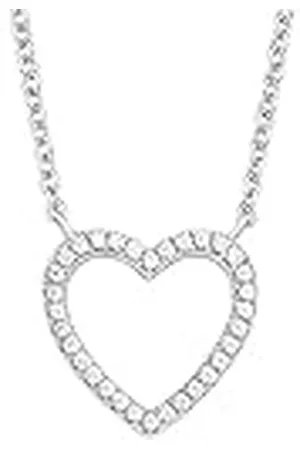 QS by s.Oliver Collier met hanger 925 sterling zilveren dames collier, met cubic zirkonia synth., 40+5 cm, , hart, Wordt geleverd in sieraden geschenkverpakking, 2017258