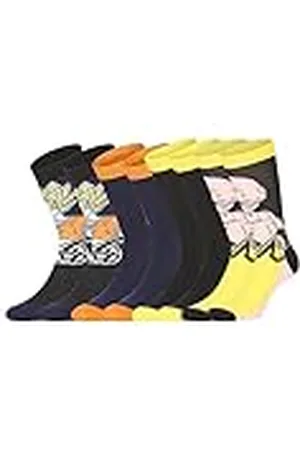 Freegun Dragon Ball Z kindersokken, Goku jongenssokken, zacht en comfortabel (4 stuks), , 35