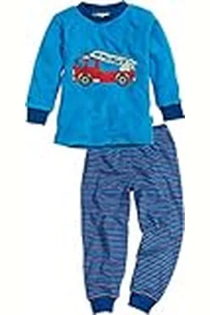 Playshoes Tweedelige badstof brandweer pyjama voor jongens, , 140 cm