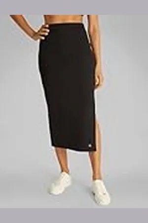 Calvin Klein CK JEANS Dames WOVEN LABEL RIB ROK J20J225331, zwart (K zwart), S, , S