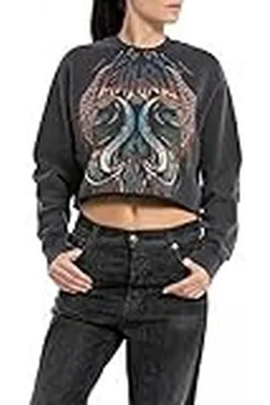 Replay Dames Sweatshirt Cropped, (zwart), S, , S