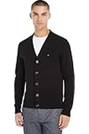Tommy Hilfiger Heren Essential Katoenen Vest MW0MW33111, Cardigan Trui, Zwart, S, , S