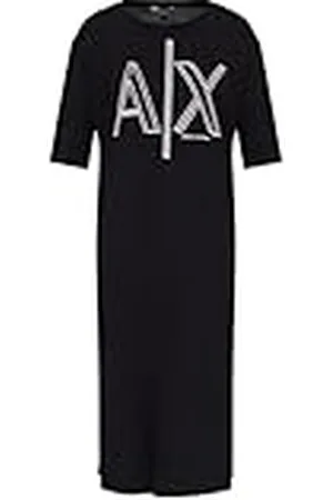 Armani Exchange Vrouwen duurzaam, Big Logo Print, Ronde Hals Casual Jurk, , S, , S