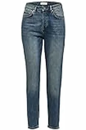 SELECTED Dames Slffrida Hw Mom Mid Blue Noos W Straight Jeans, blauw (medium blue denim), 27W x 34L