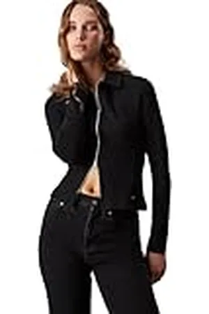 Calvin Klein Jeans Damesvest met lange mouwen en ritssluiting, ., XXL