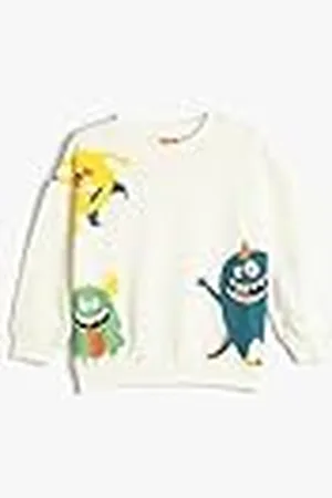 Koton Babyboys Brushed Interior Crew Neck Monster Printed Cotton Sweatshirt, , 6-9 Monate