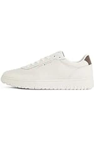 Tommy Hilfiger Heren TH BASKET CORE LTH MIX Low Top, BEIGE (Albaster), 11 UK, , 46 EU