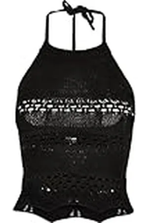 Urban classics Dames Ladies Short Crochet Knit Halter Top, , L